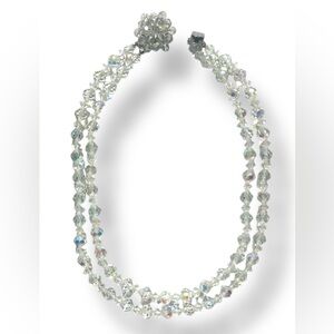 Elegant 1950s AB Crystal Necklace 15” Choker